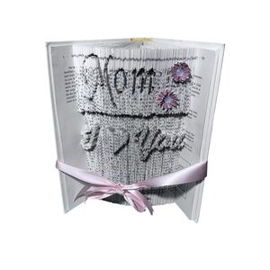Book Folding Art "Mom I Love You"